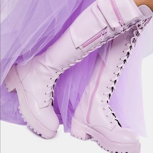 Lavender Obsidian Combat Boots